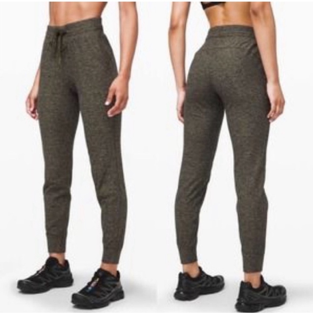 Lululemon Heathered Green Ready to Rulu Joggers Drawstring Soft cozy pants 4